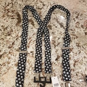 Satin Skull Suspenders